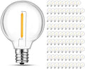 GvvooHome 90 Pack LED G40 Replacement Bulbs for String Lights, Shatterproof Plastic Globe Bulb for Indoor Outdoor Patio Decor, E12 Candelabra Socket Base, Warm White by GvvooHome