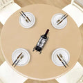 LUSHVIDA Round Tablecloth, Fitted Table Cloth for 45"-56" Tables, Champagne by LUSHVIDA