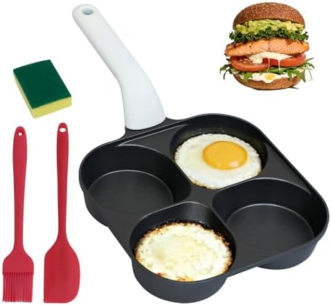4 Cup Egg Pan, Nonstick Breakfast Pan with 4 Holes for Pancakes by Unknown