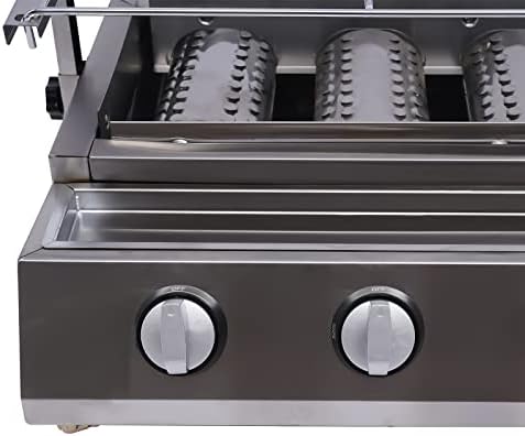 8 Burners Tabletop Gas Grill, Stainless Steel Patio Garden Barbecue Grill w/Independent Ignition Height Adjustable Commercial LPG Gas BBQ Griddle for Outdoor Party Camping - Image 6