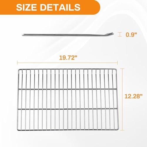 Cooking Grate Replacement Parts for Masterbuilt 40 Inch Electric Smoker, 19.69" x 12.28" Grill Grids, Smoker Grates for Masterbuilt MB20070115, MB20072918, MB20074719, MB20072916, 2 Pack - Image 2