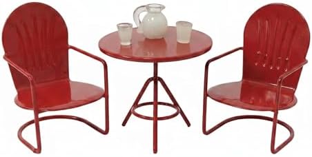 6 PCS Dollhouse 1:12 Scale Miniature Iron Table Chairs Set by Makeeverychoiceabeautiful