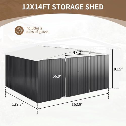 Polar Aurora 12x14 FT Outdoor Storage Shed - Image 5