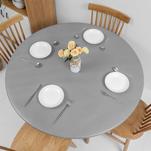 Romanstile Round Fitted Vinyl Tablecloth with Elastic Edge 100% Waterproof - Image 6