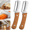 2026 Upgrade Vegetable Peeler and Julienne Peeler Set, Stainless Steel Vegetable Peelers for Kitchen with Wood Handles and Bottle Opener, 2-Pcs Multifunctional Vegetable Peeler Set by Buyitnow