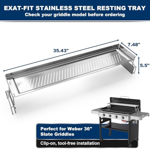 Griddle Warming Rack for Weber 36 inch Slate Griddles, 304 Stainless Steel - Image 2