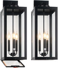 24" Extra Large Fully Enclosed Outdoor Light Fixture 3-Light, Coach Lights by Yolsunes