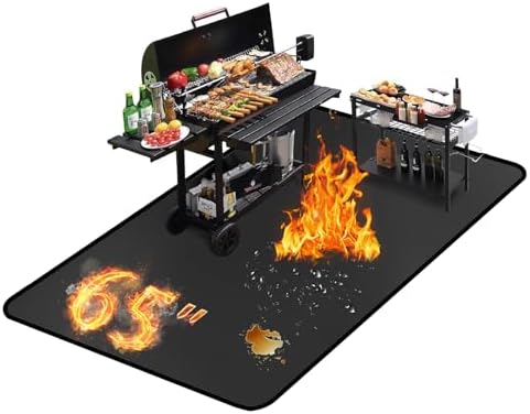 65 ×36 Inch Under Grill Mats for Outdoor Grill & Fireproof Fire Pit Mat by Youlvy