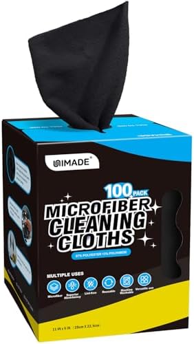 UNIMADE Microfiber Cleaning Cloth, 100 Sheets Microfiber Towels for Cars by Unimade