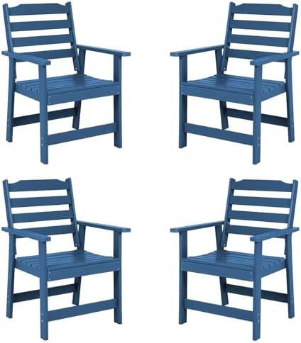 FUNBERRY Outdoor Dining Chairs Set of 4, HDPE Patio Chairs for Outside by FUNBERRY