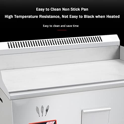 Gas Griddle LPG Commercial Stainless Steel Heavy Duty Restaurant Outdoor Griddle Gas Baking Plate Burger Grill Smooth Double Burners, 2800PA, for BBQ Cooking Steak, Eggs, Pancakes,718 - Image 7