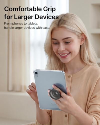 Sinjimoru Magnetic Phone Grip for MagSafe, Soft Silicone, Clear Black - Image 6