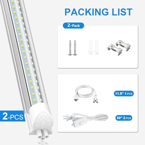 SHOPLED LED Shop Lights 3FT, 34W 4760LM 5000K Daylight White, V-Shape - Image 7