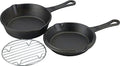 Wahei Freiz HR-7967 Iron Skillet Camping Hebies Combo Set, 5.9 inches (15 cm), Induction Compatible, Smoking Lip Included by WAHEI+FREIZ