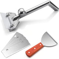Lasnten Griddle Scraper Heavy Duty Grill Scraper Commercial Griddle Scraper Set with 4 Blades Cast Aluminum Flat Top Grill Scraper with Small Beveled Edge Grill Scraper for Restaurants, Bars, Diners by Lasnten