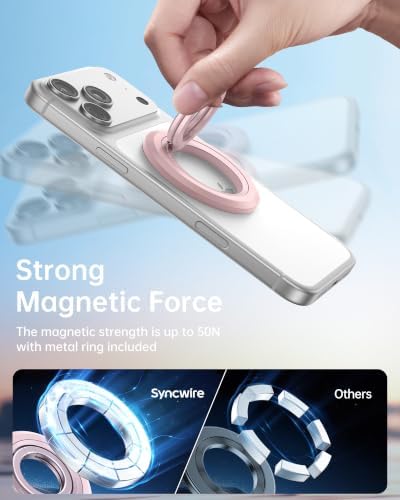 SYNCWIRE Magnetic Phone Ring Holder, for MagSafe Phone Grip Stand Kickstand - Image 6