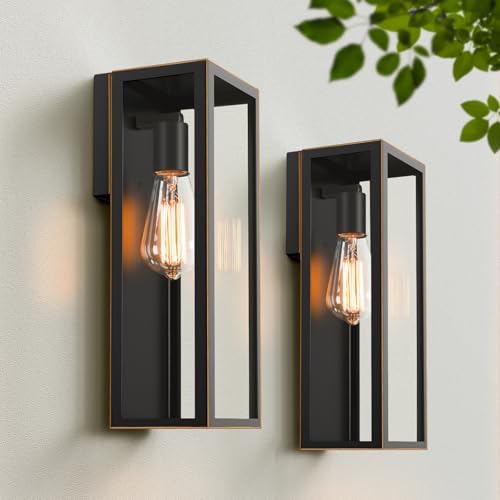 VerRon Outdoor Wall Light Fixtures, Modern Exterior Wall Lanterns, 2-Pack by WelcometoVerRon
