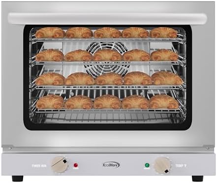 KoolMore 23 in. Countertop Convection Oven for Half-Size Pans with 4 Racks and 2800W of Power in Stainless-Steel - 208/240V, 2.3 cu. ft. ETL Listed (KM-CTCO220-23) by KoolMore