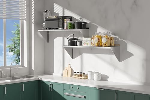 Stainless Steel Shelf 12"x48", Wall Mounted Metal Floating Shelf - Image 2