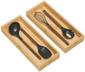 Lixple Bamboo Kitchen Drawer Organizer, 2 Pack, 15" x 6" x 2" by Lixple
