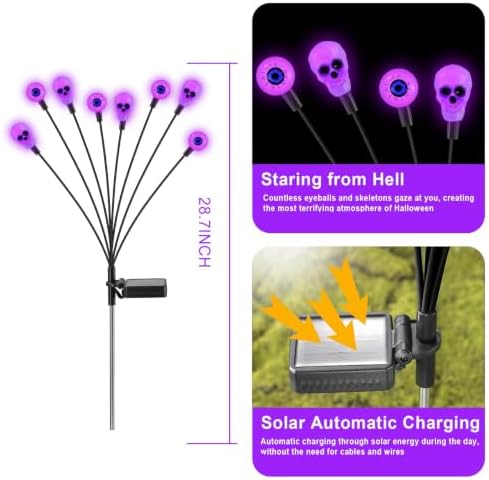 vignuto Halloween Decorations Outdoor, Scary Eyeball Lights,4PACKS 32LED,IP65 Waterproof,Halloween Decor for Garden/Yard/Patio/Lawn/Pathway(Purple) - Image 5