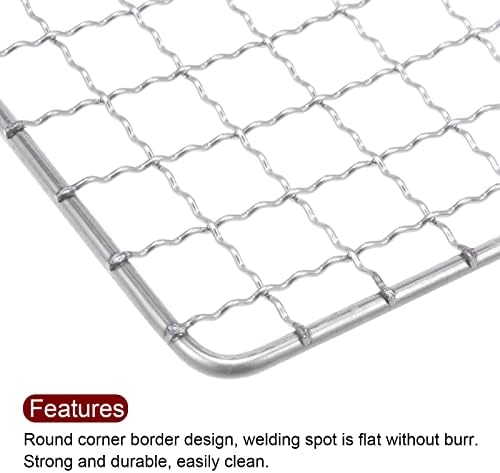 HARFINGTON Square BBQ Grill Net 19x50cm Stainless Steel Cross Wire Barbecue Mesh Mat for Baking Smoking Charcoal Grilling Roasting - Image 4