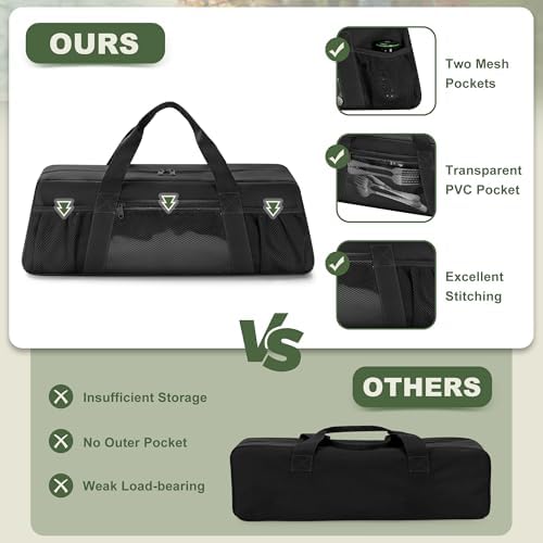 HODRANT Grill Tool Storage Bag with Pockets for Barbecue Tool up to 22" - Image 4