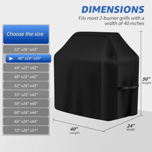 Perfect Grill Cover for Outdoor Grills Waterproof Rip-Proof Weather Resistant for Reliable Protection Griddle Cover Easy to Clean Adjustable Hem Drawstring Fade Resistant (Brown, 40) - Image 2
