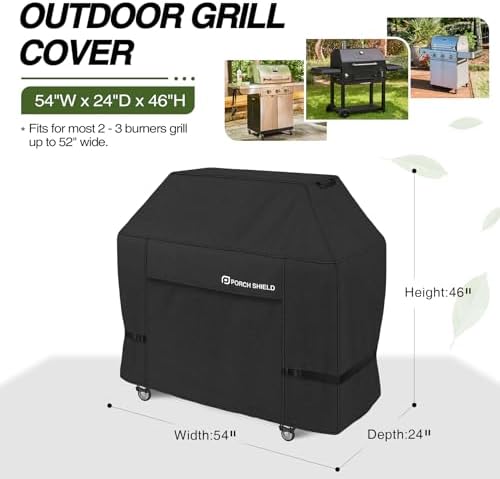 Porch Shield Waterproof Outdoor BBQ Grill Cover 52 inch, Black - Image 2