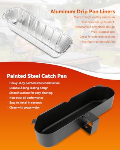 BBQ Future Grease Cup with 20 Pack Aluminum Foil Liners for Blackstone 22 Inch Electric Griddle, Grease Catcher Drip Pan Tray Replacement for 17" & 22" Electric Griddle Models 8001, 8003, 8000, 8005 - Image 4