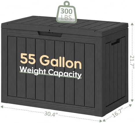 KAMABOKO 55 Gallon Outdoor Storage Box Waterproof Deck Box for Patio - Image 2
