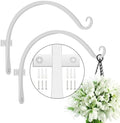 FEED GARDEN Heavy Duty Plant Hooks - 2 Pack 12 Inch Wall Mounted Hanging Brackets, 57lb Capacity Steel Plant Hangers for Bird Feeders, Baskets, Wind Chimes Outdoor Indoor- White by FEEDGARDEN