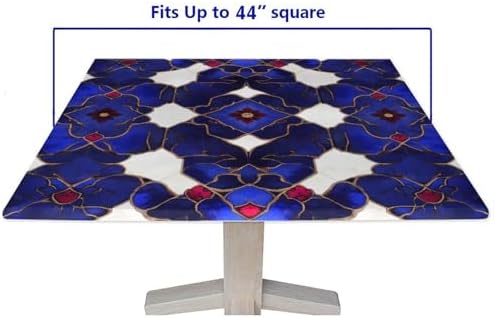 Card Table Fitted Tablecloth Square, Moroccan Trellis Pattern Printed on Polyester Outdoor Table Covers, Use for Weddings Baby Showers Events, Fit for 44" x 44" Square Tables - Image 5