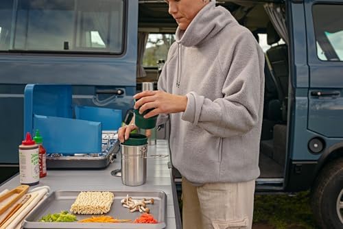 Stanley Wildfare Go 4-Piece Stainless Steel Two Cup Cook Set | 32 oz Pot and Lid with Fold & Lock Handle | 2 Stacking Cups | Camping Essentials for Your Camp Kitchen | BPA-Free | Shale + Charcoal - Image 6