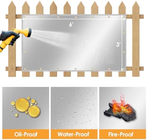 Fireproof Grill Heat Shield for Deck Railing/Wall, 6'x3', Silver - Image 5