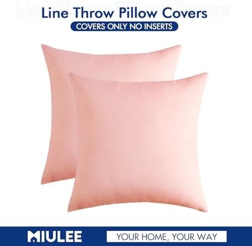 MIULEE Decorative Outdoor Pillow Covers Waterproof 18x18 Light Pink - Image 6