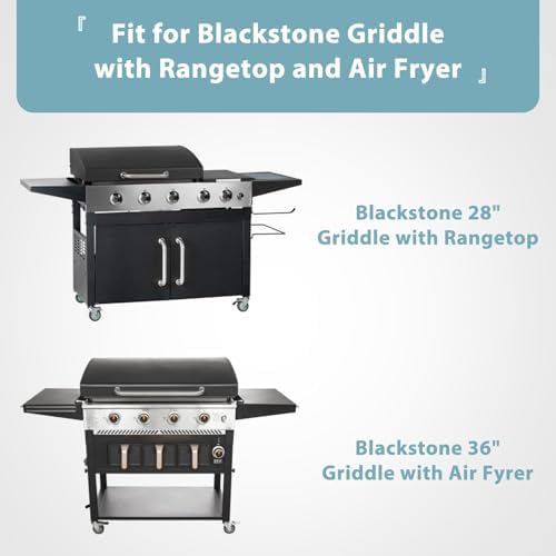 SHINESTAR Griddle Cover for Blackstone 28in Rangetop & 36in Airfryer Combo Griddle, Heavy Duty Waterproof 600D Polyester Fabric Cover with Large Air Vent and Fastening Strap, Black - Image 2