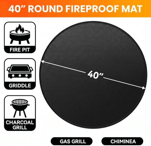 40" Round Fire Pit Mat for Solo Stove Bonfire - Fireproof Under Grill Mat for Outdoor Grill & Portable Camping Stove - Ideal Solo Stove Accessory - Image 2