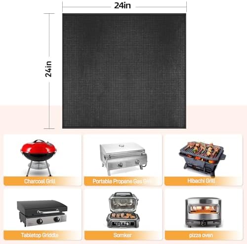 Heat Resistant Mats for Countertop fits Tabletop Grill, 24x24x0.04in, Black - Image 5