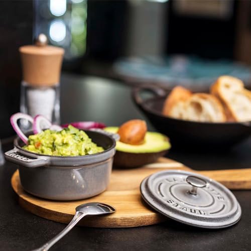 Staub Cast Iron 0.25-qt Mini Round Cocotte - Graphite Grey, Made in France - Image 2
