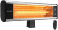 SereneLife Infrared Patio Heater, Wall-Mounted Electric Heater with Remote Control, 1500W, IP65 Approved, Odorless, Indoor/Outdoor for Patio, Restaurant, Backyard, Garage, Decks by SereneLife