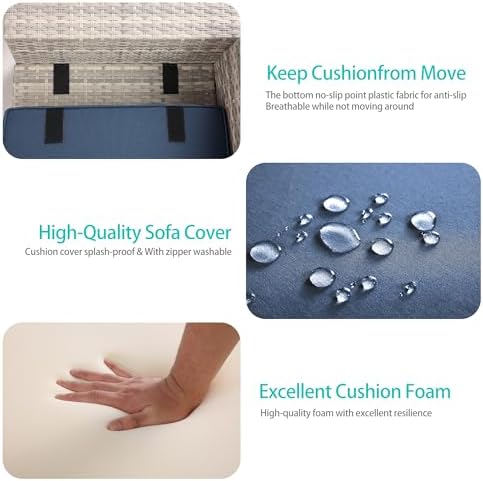 Outdoor Patio Furniture Set PE Wicker Rattan Outdoor Sectional Sofa - Image 3
