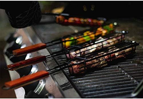 Outset Non-Stick Kabob Grill Basket, Set of 4 19.5" x 2" x 1.5" BBQ Baskets - Image 5
