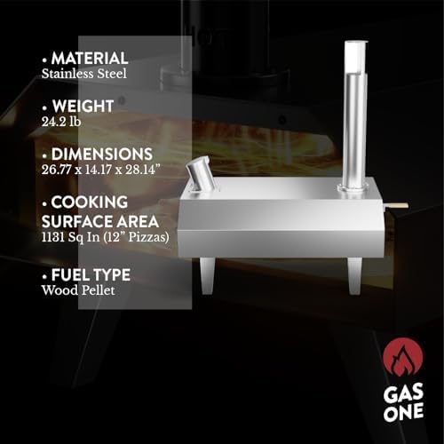 GasOne Portable Wood Pellet Pizza Oven 12-inch Pizza Maker for Outdoors, RVs, and Camping Stainless Steel Cooker - Image 4