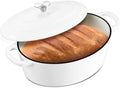 Leonyo 7-Quart Enameled Cast Iron Oval Dutch Oven Pot with Lid, White by Leonyo