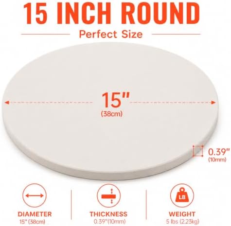 15 Inch Round Cordierite Pizza Stone for Oven and Grill - Image 3