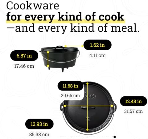 Lodge Pre-Seasoned Cast Iron Deep Camp Dutch Oven with Lid, 8 Quart - Image 5