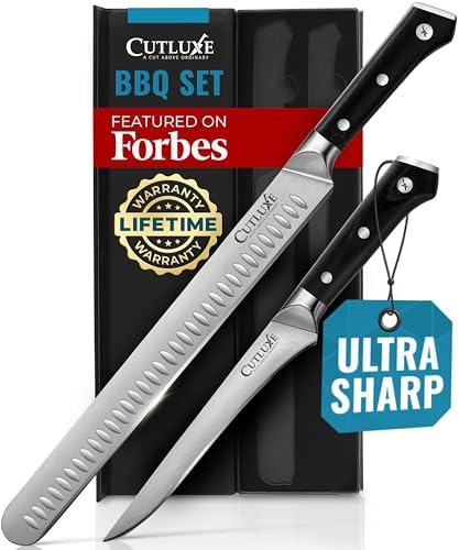 Cutluxe Carving Knife Set, Brisket Slicing & Boning Knife for Meat & BBQ by Cutluxe