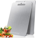 Titanium Cutting Board for Kitchen,100% Pure Titanium Cutting Board Non-Toxic Hygiene Dishwasher-Safe Food Grade Double Sided Metal Titanware Chopping Board for Meat,Fruit & Vegetables (12"L x 9"W) by HealthyKitchen