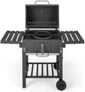 Giantex Charcoal Grill 24 inch, BBQ Grill with 2 Foldable Side Table, Adjustable Charcoal Tray, Pull-out Ash Tray, Heavy Duty Barbecue Grill with Wheels for Outdoor Cooking Camping Backyard Party by Giantex